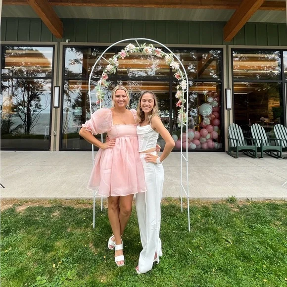 Pink Puff Sleeve Dress - Picture 4 of 7